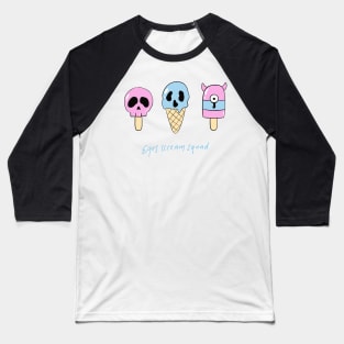 Scary ice cream: eyes scream squad Baseball T-Shirt